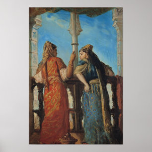 Judiska kvinnor på balkongen, Algiers, 1849 Poster
