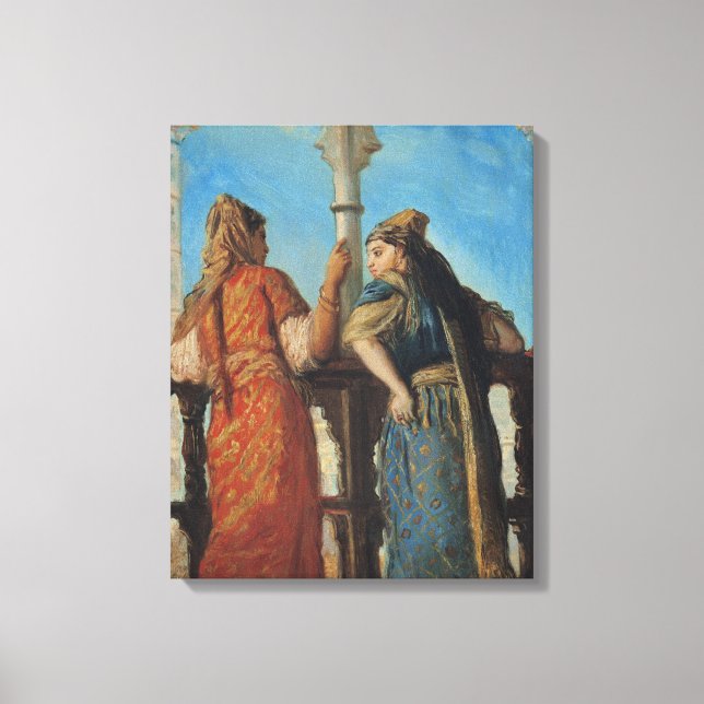 Judiska kvinnor på Balkony, Alger, 1849 Canvastryck (Framsida)