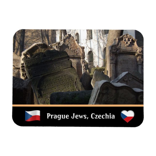 Judiska kyrkogården och berömden Prag, Czechia Magnet (Horisontell)