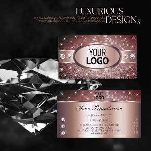 Judiska Logotypen ro Guld Burgundy Glitter Gnistra Visitkort