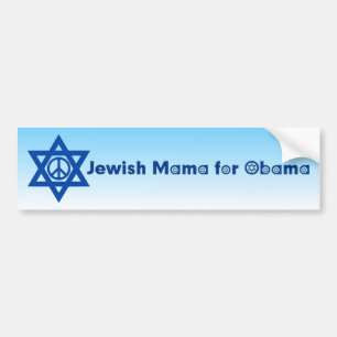 Judiska Mamman för Obama Bumper Sticker 4 Bildekal