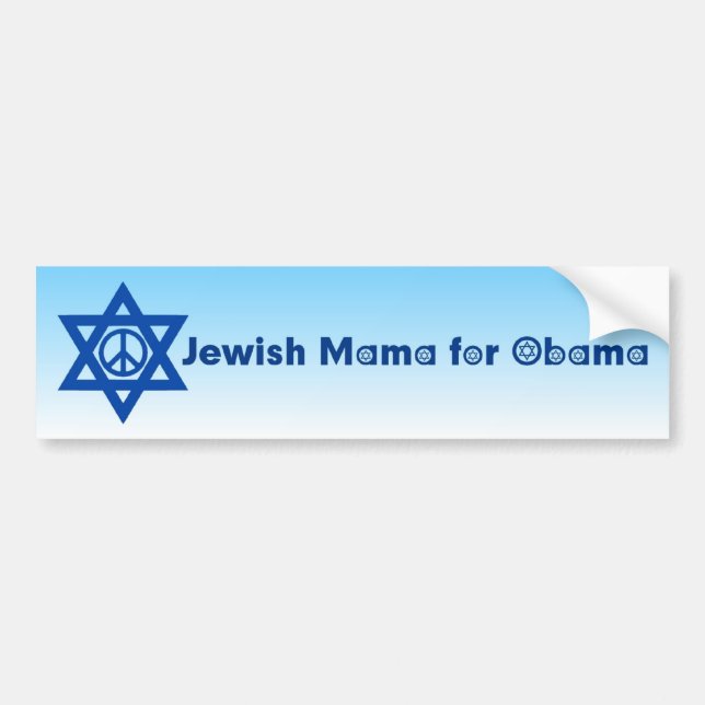 Judiska Mamman för Obama Bumper Sticker 4 Bildekal (Framsidan)