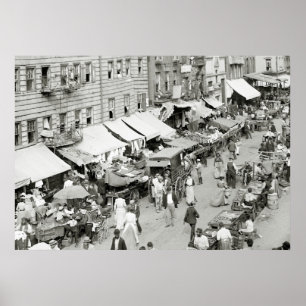 Judiska marknaden, NYC, 1890-talet Poster