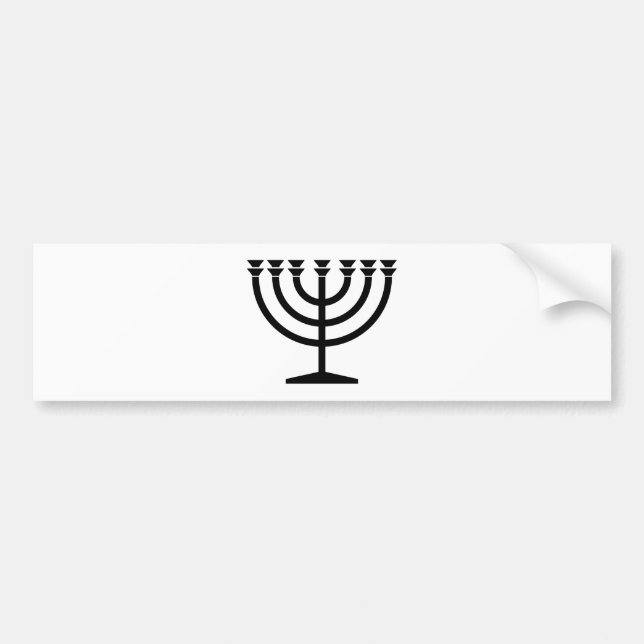 Judiska Menorah (judensimens symbol) Bildekal (Framsidan)