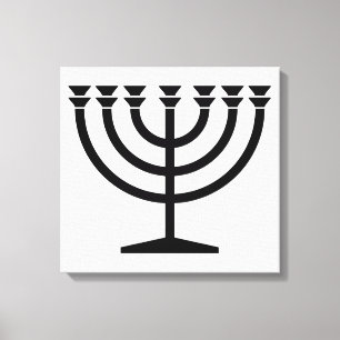 Judiska Menorah (judensimens symbol) Canvastryck