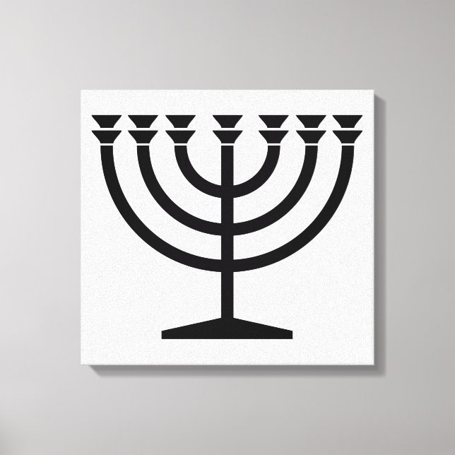 Judiska Menorah (judensimens symbol) Canvastryck (Framsida)