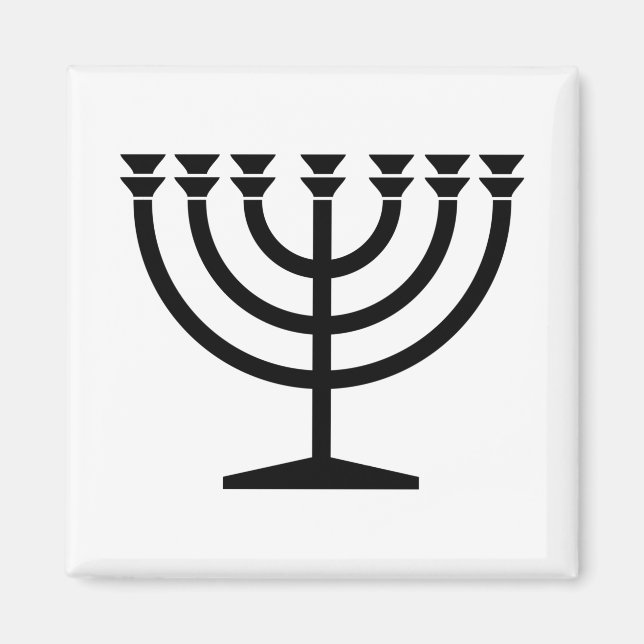 Judiska Menorah (judensimens symbol) Magnet (Framsidan)