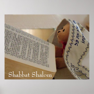 Judiska Nallar med schabbat Shalom Poster