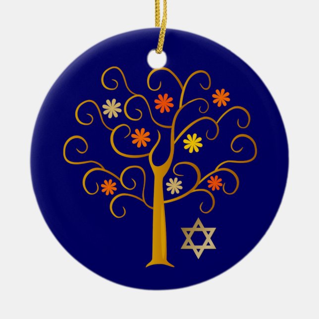 Judiska nyår | Rosh Hashanah-Anpassningsbarna år Julgransprydnad Keramik (Framsidan)