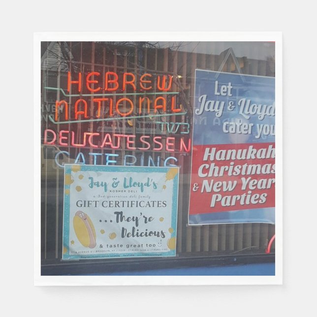 Judiska Party-Dekorationen-Napkins-judiska Deli Pappersservett (Framsidan)