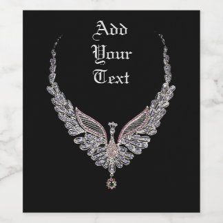 Judiska peacock Vin-etikett Vinflaska Etikett