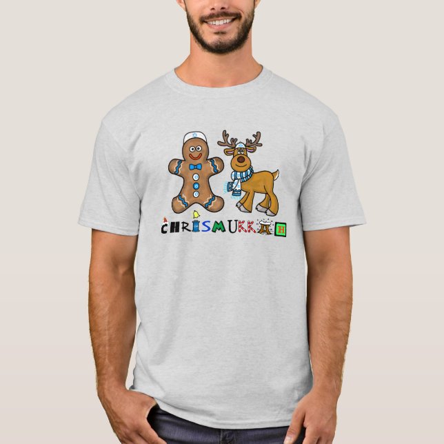 Judiska Pepparkaksgubbar och renar T-Shirt (Framsida)