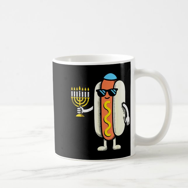 Judiska Pjs Hotdog Rolig Mat Hanukkah Pyjamas Chan Kaffemugg (Höger)