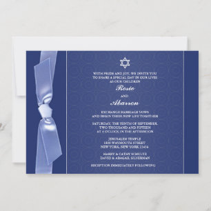 Judiska platt inbjudan till Ribbon Bröllop