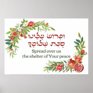 Judiska Prayer-citat - Sukkat Shlomecha - för Suk Poster