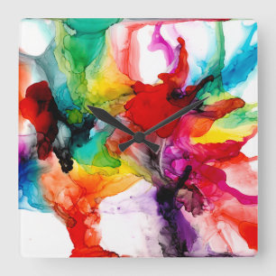 Judiska prismen - vattenfärg fyrkantig klocka