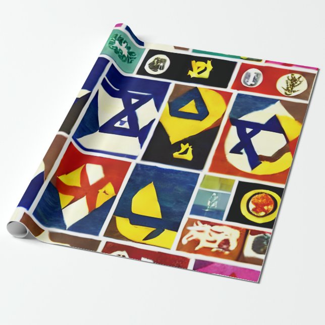 Judiska Religiösan Symbols Gift Wrapping Papper Presentpapper (Utrullad)