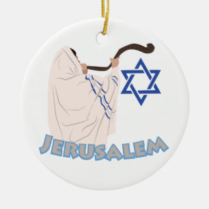 Judiska Shofar Julgransprydnad Keramik