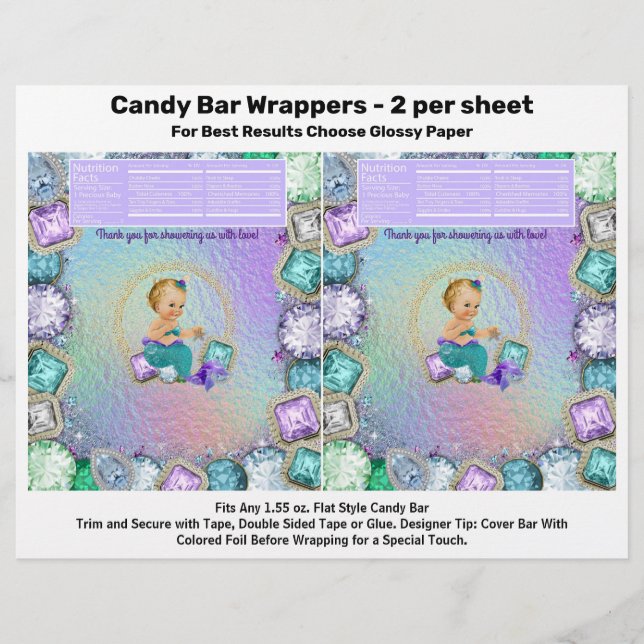 Judiska Sjöjungfrun Babyskor Kandy Pub Wrappers Reklamblad (Framsidan)