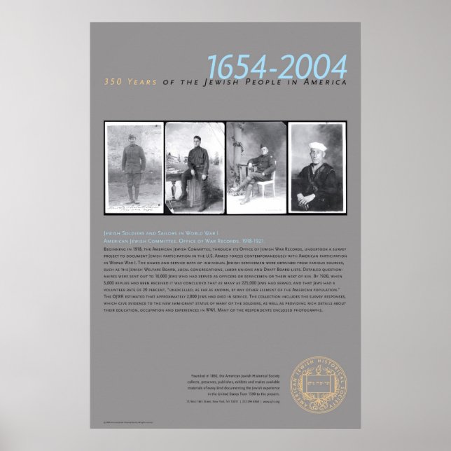 Judiska soldater och sjömän i WWI Poster (Framsidan)