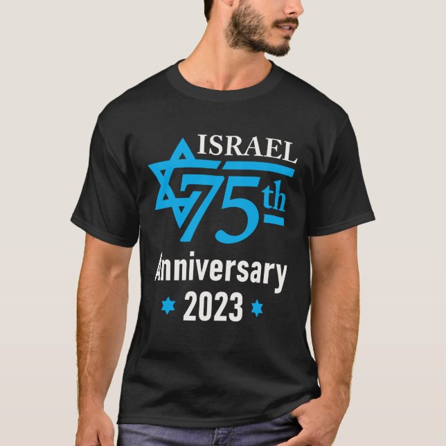 Judiska staten Israel 75:e-årsdagen T Shirt (Framsida)
