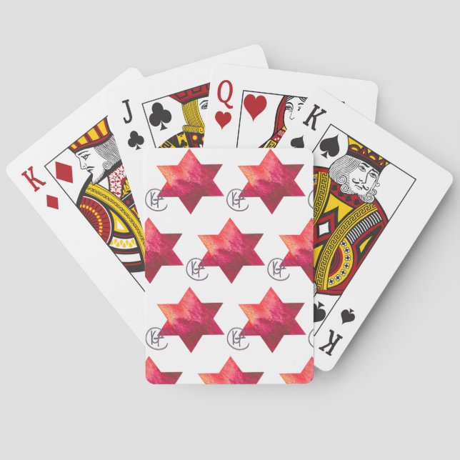 Judiska stjärnans hjärta i eldkonst casinokort (Baksidan)