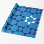 Judiska stjärnor för jätte- blått presentpapper<br><div class="desc">Detta är ett underbart slående in papper för Hanukkah!</div>