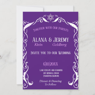 Judiska Swirl ram bröllop Inbjudningar