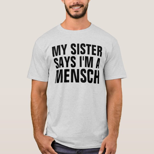 Judiska T-tröjor för Brother, MENSCH T Shirt (Framsida)