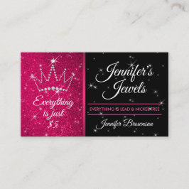 Judiska tillbehör till glitter Gnistra Rosa Krona Visitkort
