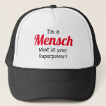 Judiska Truckerkepsen - Mensch Superpower Keps<br><div class="desc">Den här truckerkepsen säger allt. Perfekt för dig själv eller för menschen i ditt liv.</div>