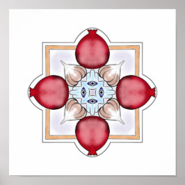 Judiska Tur-granat, Hamsa, vitlök Poster