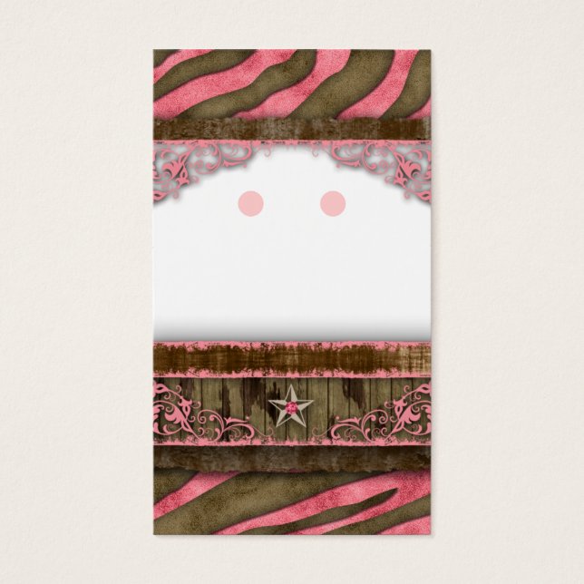 Judiska Visning Cards Cute Zebra Star Visitkort (Framsidan)