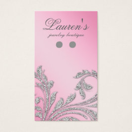 Judiska Visningar Judiska Glitter Löv Rosa Visitkort