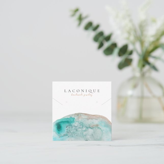 Judiska Visningen | | Blå | Vattenfärg Fyrkantigt Visitkort (Stående Fram)