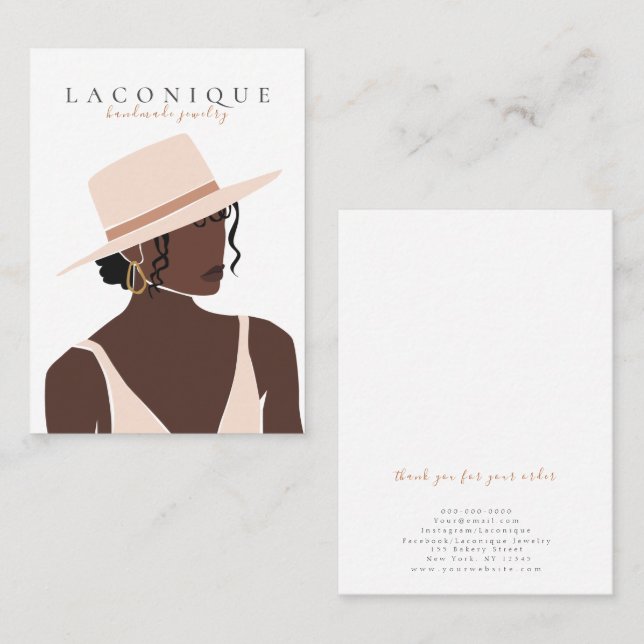 Judiska Visningen | Girl Porträtt | Abstrakt Busin Visitkort (Fram/baksida)