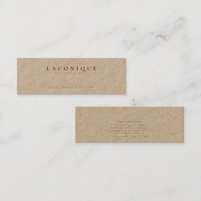 Judiska Visningen | Juvelry Earring | Kraft Mini Visitkort (Fram/baksida)