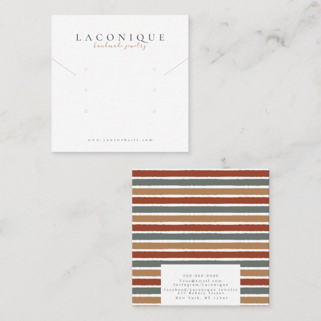 Judiska Visningen | Juvelry Earring | Modern Fyrkantigt Visitkort (Fram/baksida)