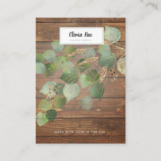 Judiska Visningen Rustic Greenery Guld Löv Visitkort