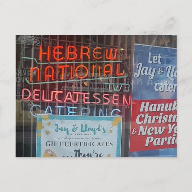 Judiska vykort-Kosher Deli Brooklyn Helg Vykort (Framsida)