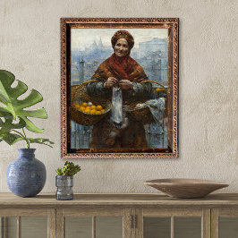 Judiska Woman Selling Oranges Vintage Art Poster