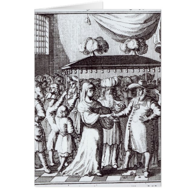 Judiskt bröllop hälsningskort (Framsidan)