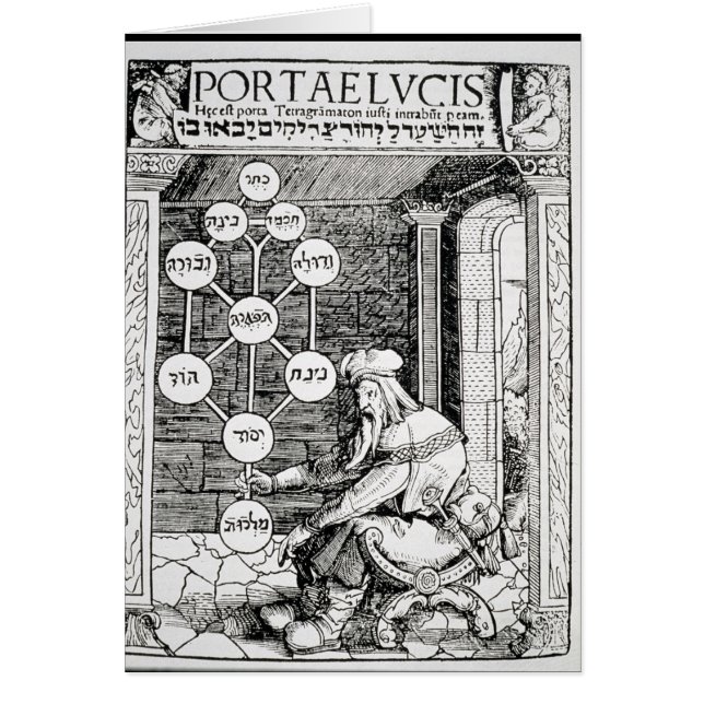 Judiskt cabbalistinnehav en sephiroth hälsningskort (Framsidan)