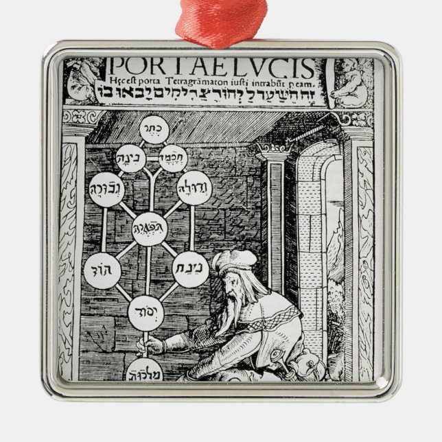 Judiskt cabbalistinnehav en sephiroth julgransprydnad metall (Framsidan)
