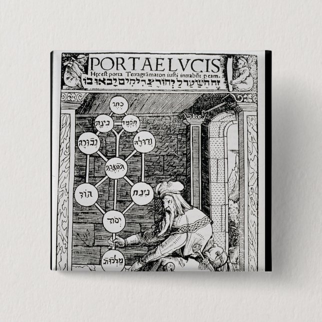 Judiskt cabbalistinnehav en sephiroth knapp (Framsida)