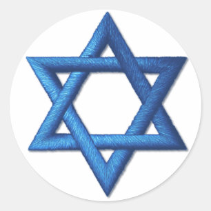 Judiskt israeliskt symbol för davidsstjärna runt klistermärke