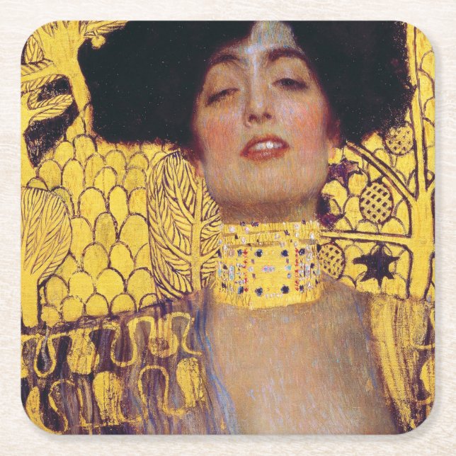 Judith (Dam i Guld), Gustav Klimt Underlägg Papper Kvadrat (Framsidan)