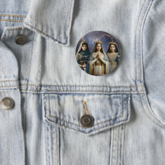 Judith, Esther & Blessed Virgin Mary Button Pin Knapp