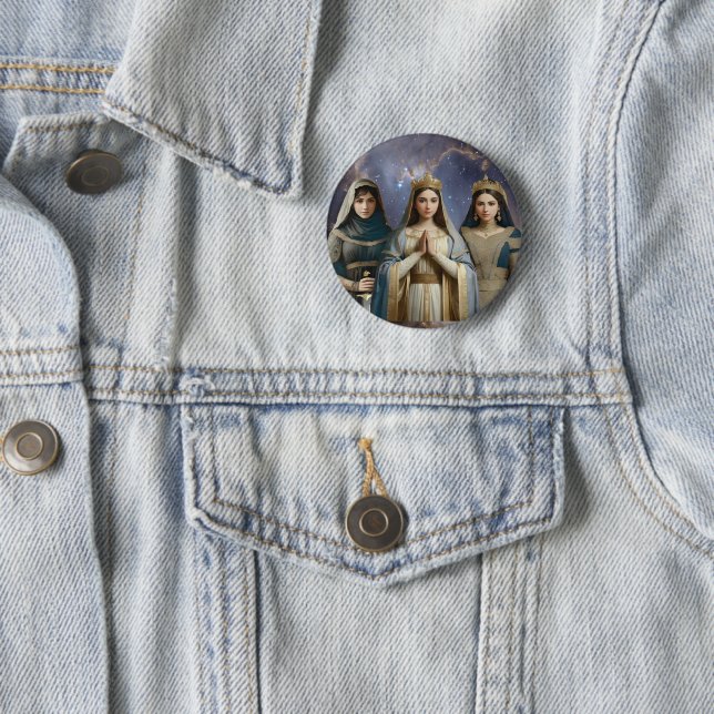 Judith, Esther & Blessed Virgin Mary Button Pin Knapp (In Situ)
