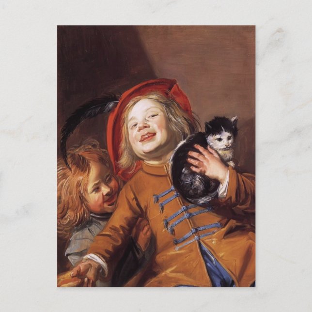 Judith Leyster- Laughing Children with a Cat Vykort (Framsida)